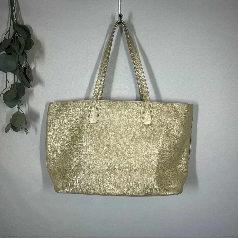 Tory Burch Metallic Perry Leather Tote Large Shoulder Bag - Picture 5 of 16